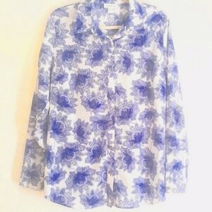 Jaclyn Smith "Bold Floral" L/S Blouse In Size L